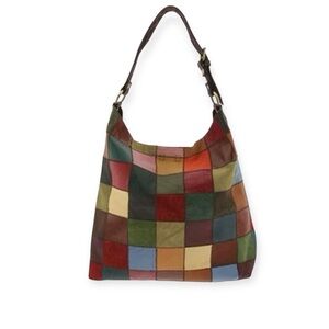 Y2K: Lucky Brand 𖣴 Patchwork Leather Suede Hobo Handbag Mailbag 𖣴